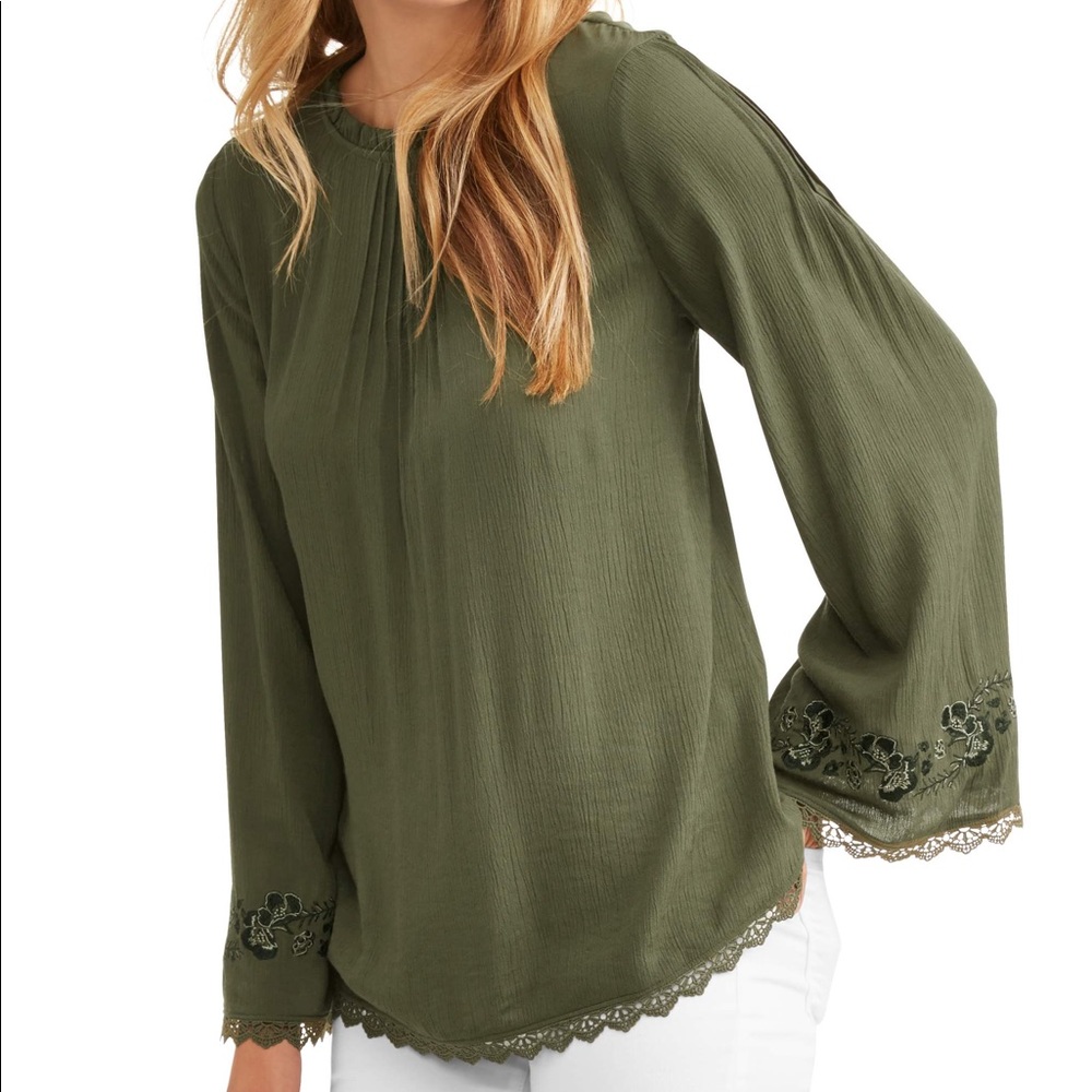 Fern Green Embroidered Blouse